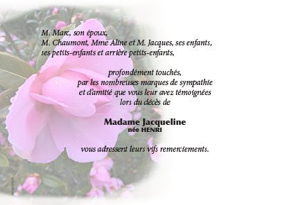 Faire Part Deces Ou Remerciement Fleur Rose Remerciement Deces T Imprim